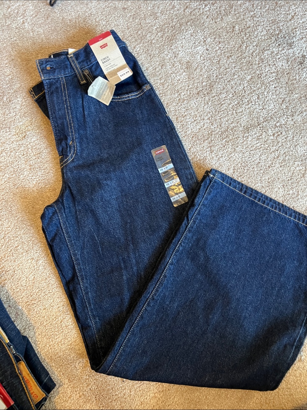 🔥 Levi's CONCH BAGGY. Women size 26 Dark Indigo Relaxed Fit Jeans